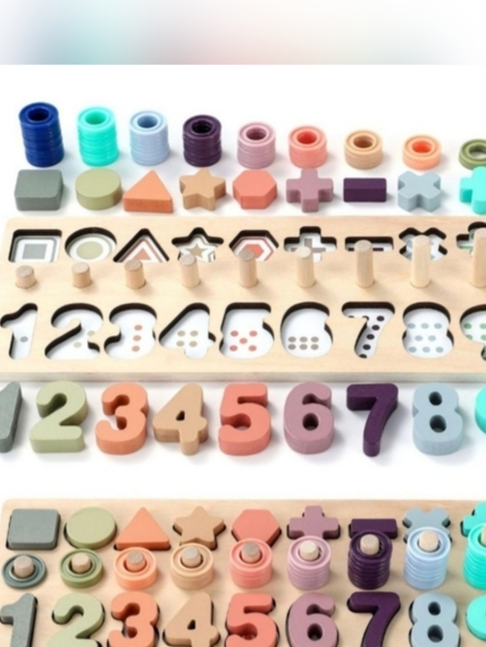Wooden Number/Shapes Puzzle For Toddlers